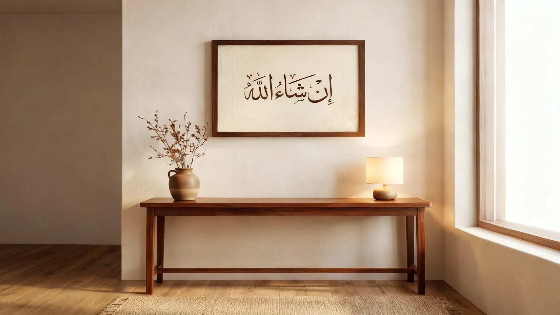 Écriture arabe de inchallah إن شاء الله en calligraphie.