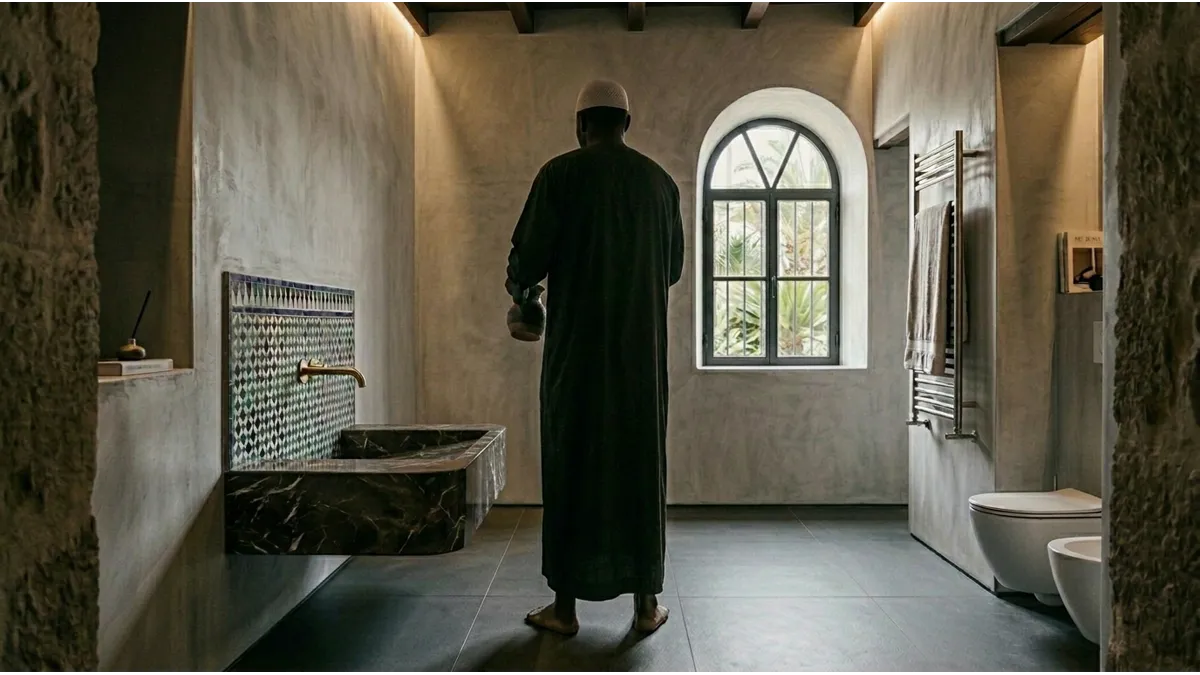 Illustration symbolique de la purification totale pour compléter comment faire les ablutions majeures.