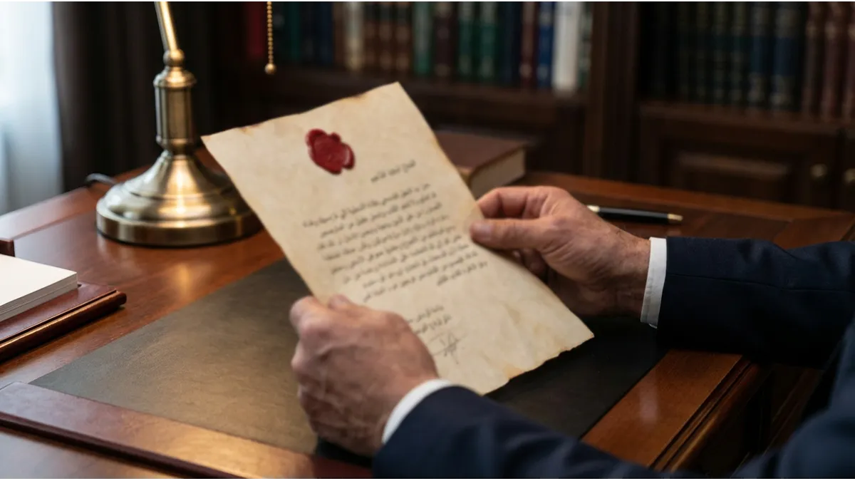 Document avec tampon officiel pour traduire du français vers l'arabe