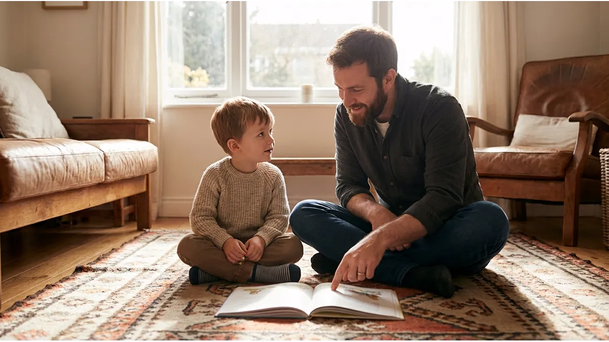 Un père expliquant le sens de la doua du jour de Arafat à son fils