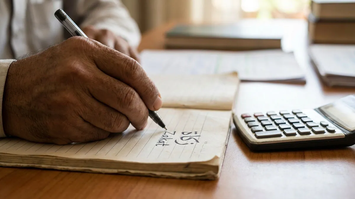 Calcul étape par étape de la Zakat al Maal sur un carnet