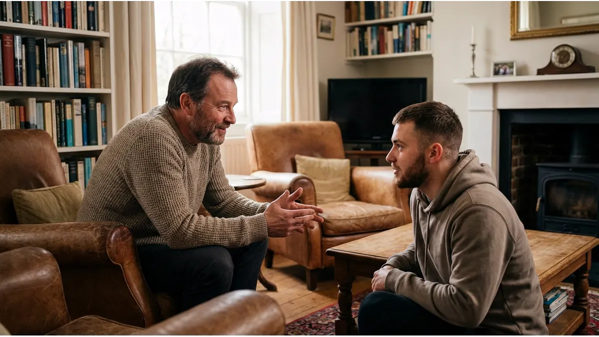 Un père expliquant l'importance des 6 jours de Chawwal 2026 à son fils.