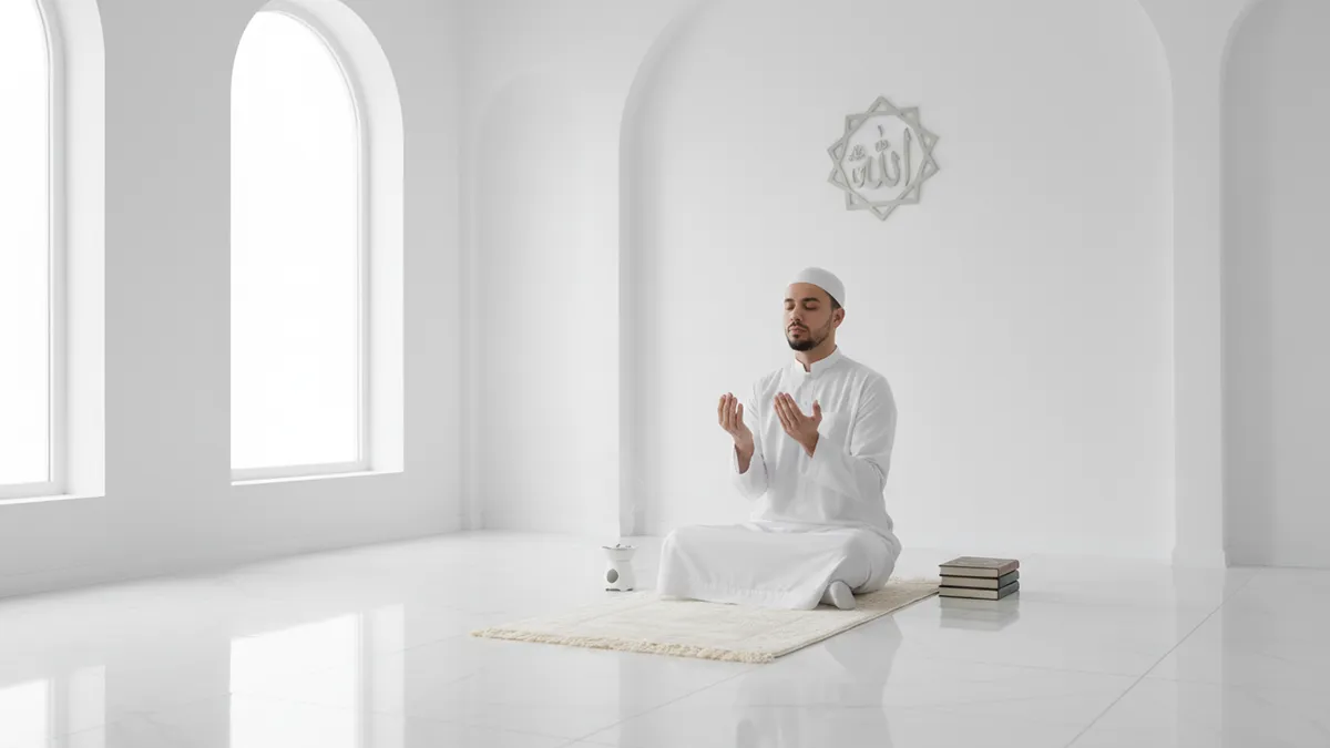 Homme faisant ses ablutions ou priant