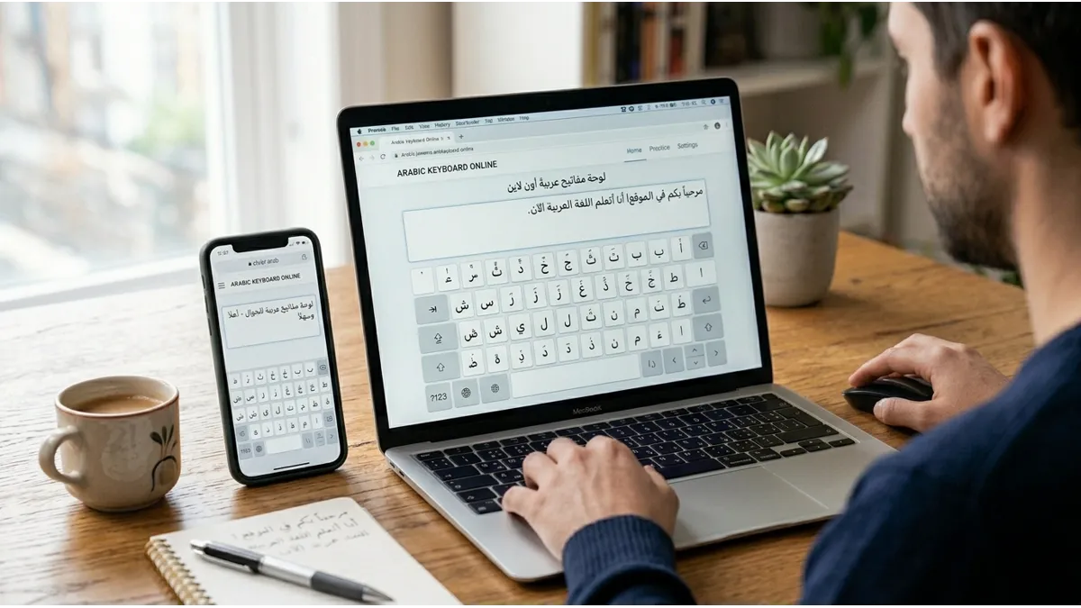 Clavier arabe activé sur ordinateur et smartphone pour écrire en arabe facilement