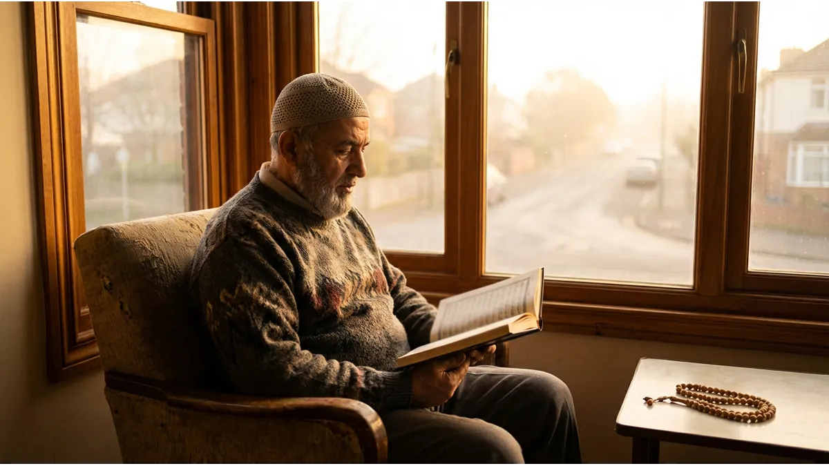 Un homme cherchant la protection divine à travers la sourate Al-Falaq signification