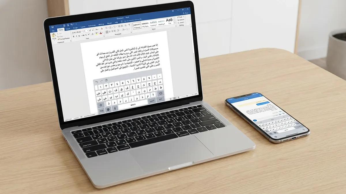 Clavier arabe activé sur ordinateur et smartphone pour écrire en arabe facilement